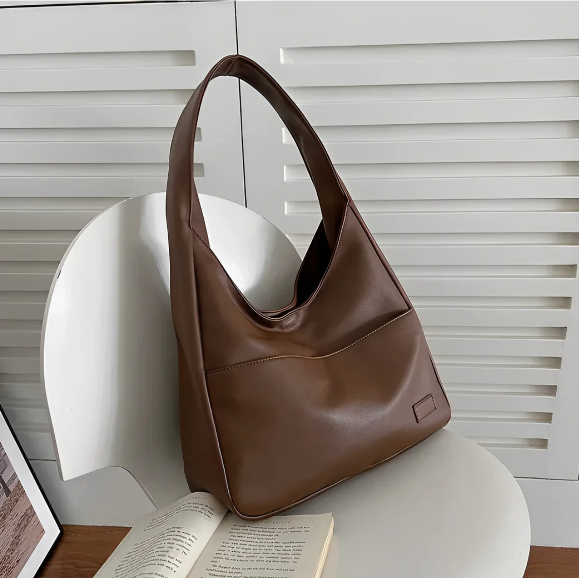 MEYA - Grand Sac à Main Tendance en Cuir Rouge