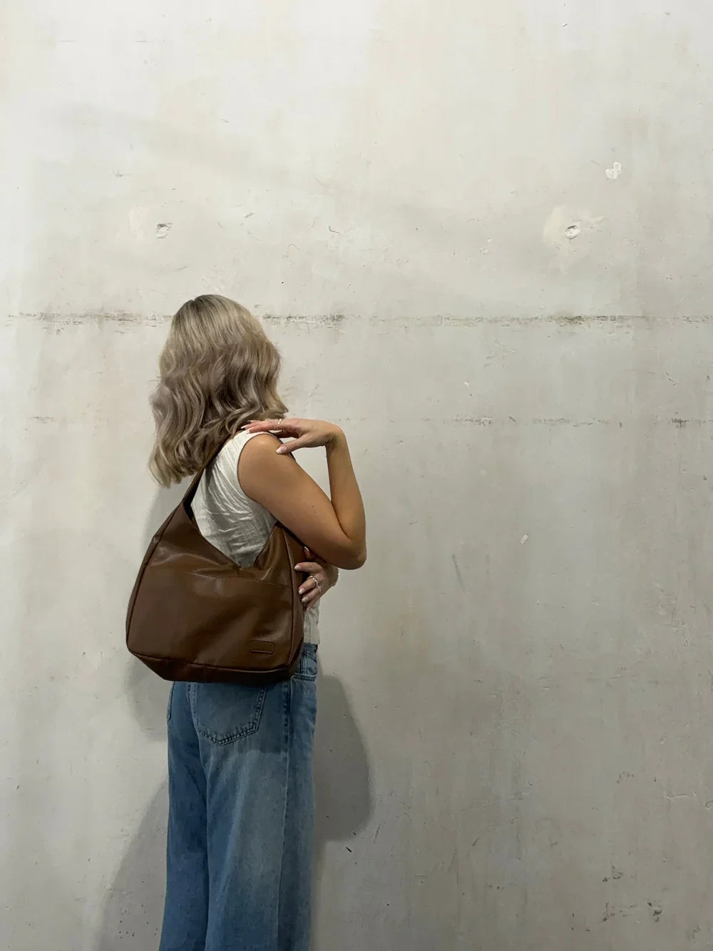 MEYA - Grand Sac à Main Tendance en Cuir Rouge